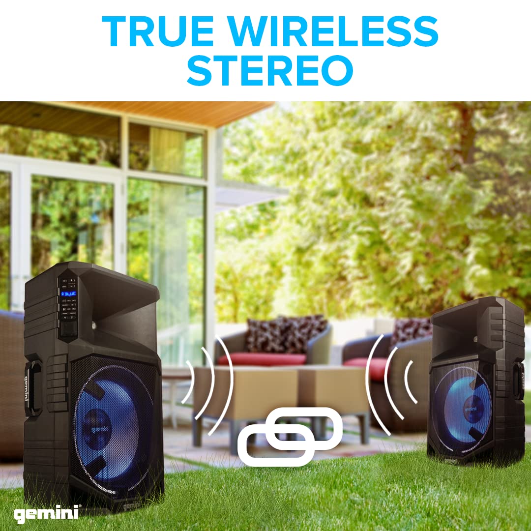 Gemini Sound GSW-T1500PK 1500W Portable Bluetooth PA Speaker with 15