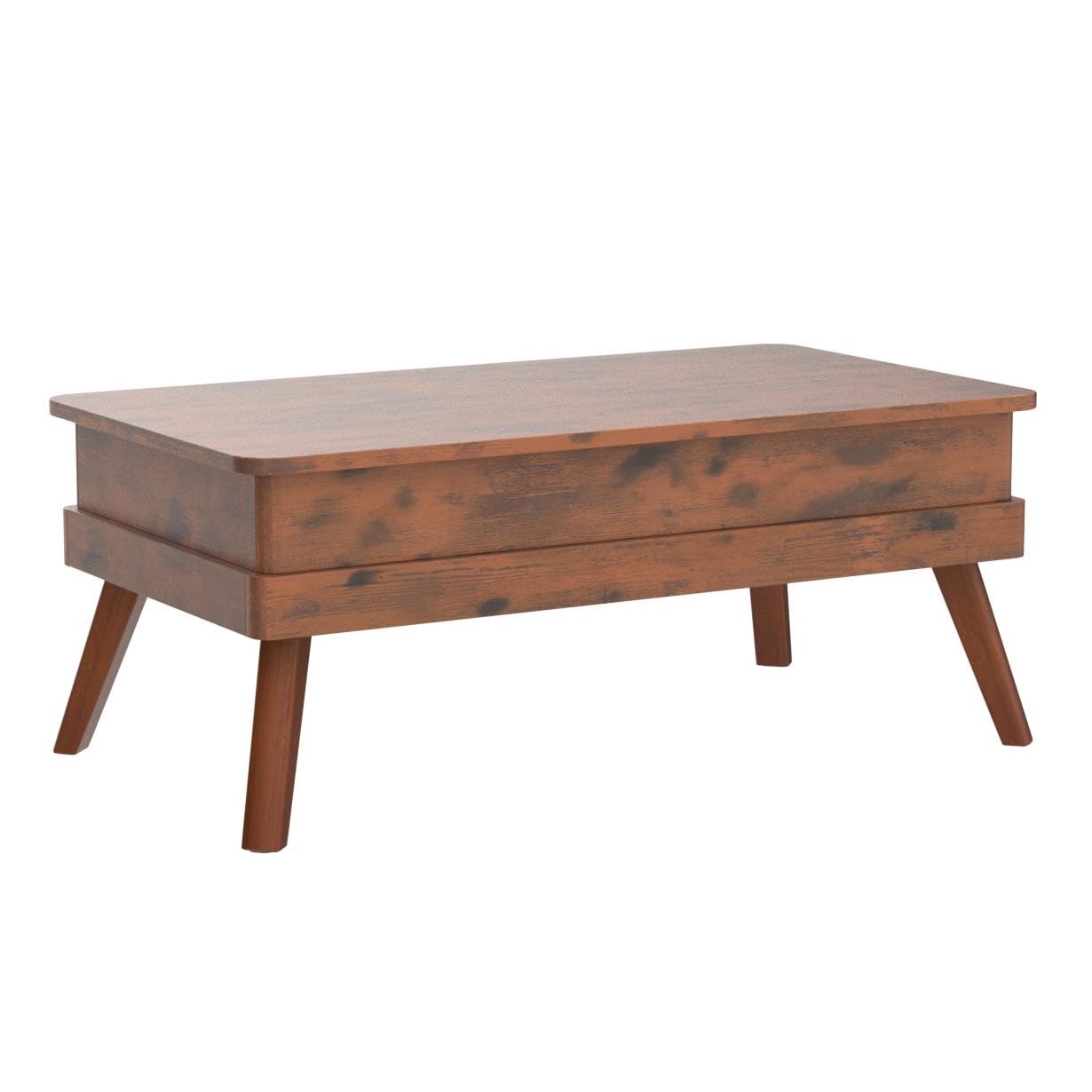 Lift Top Coffee Table with Hidden Storage - Easy to Assemble Industrial Style Center Table for Living Room, Home Office & Reception - Rustic Brown Finish | Perfect for Small Spaces, Entertaining & Multi-Functional Use