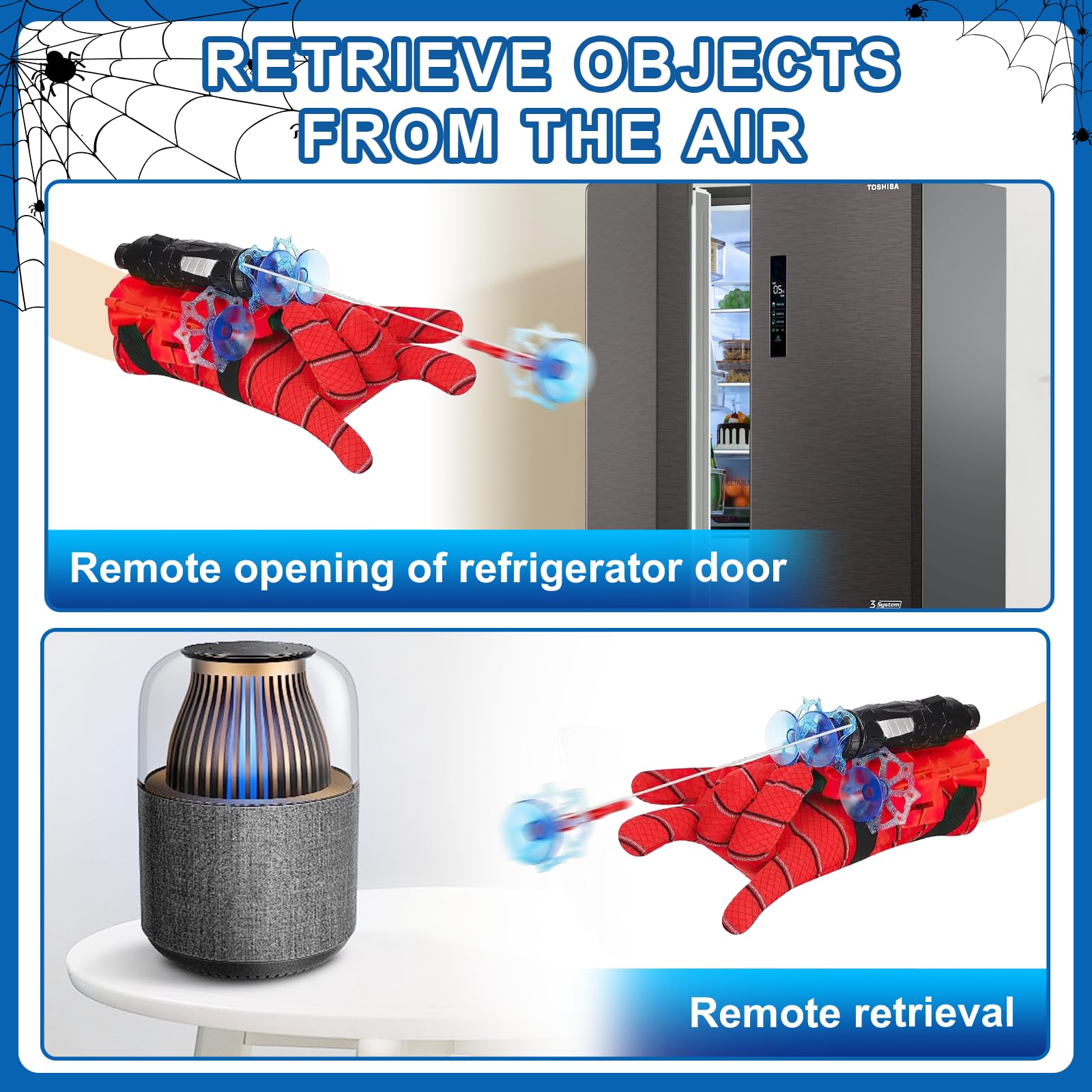 Spider-Man Web Shooter Gloves Set - 2 Pack Superhero Wrist Launcher Toys for Kids, Fun Educational Role Play & Cosplay Costume Accessories - Perfect for Halloween, Birthday Parties & Superhero Playtime