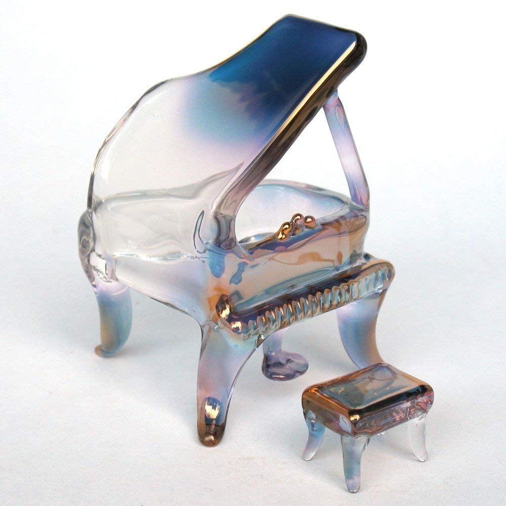 Exquisite Hand-Blown Glass Baby Grand Piano Figurine – Perfect for Home Decor, Collectibles, and Gift Giving