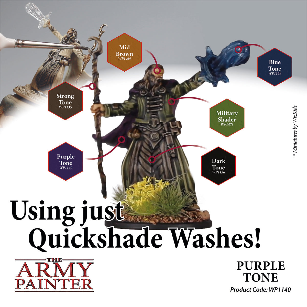 Warpaints Washes: Premium Purple Tone Acrylic Paint for Miniatures & Models - Perfect for Warhammer, D&D, and Tabletop Gaming