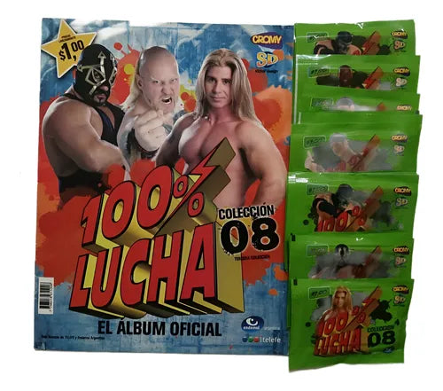 Authentic 100% Lucha Libre Sticker Collection Album from Argentina 2008 - Perfect for Wrestling Fans, Scrapbooking & Collectors