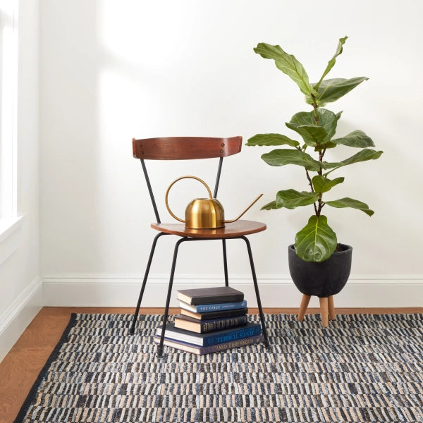 Dash & Albert Denim Rag Gridwork Blue Handwoven Cotton Rug - Stylish & Durable Area Rug for Living Room, Bedroom, or Nursery Decor
