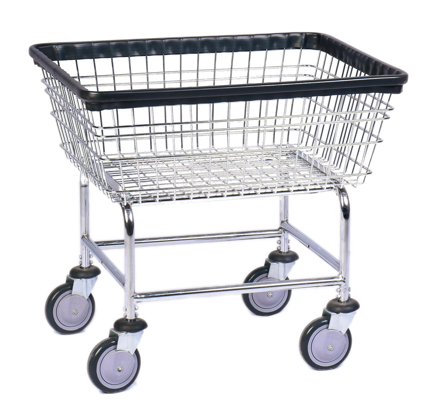 WB 300 Everstrong Superior Wire Laundry Cart - 2.8 Bushel Capacity, Chrome Finish - Heavy Duty Rolling Hamper for Laundry Room, Dorm, Apartment & Commercial Use