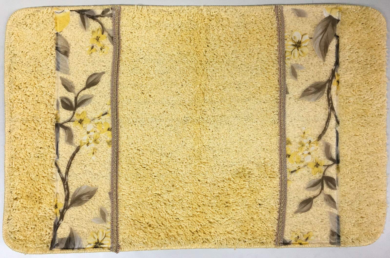 Premium Soft Chenille Bathroom Rug - Non-Slip Absorbent Yellow Bath Mat for Shower, Tub & Vanity - Cozy Home Decor for Bathroom Floor Safety & Comfort