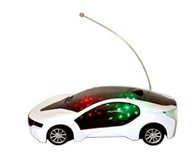 High-Speed Wireless Remote Control Famous Car with 3D Lights - Full Function (Left/Right Turns, Forward/Reverse) - Perfect Gift for Kids & Boys (White, 1-Piece) - Ideal for Indoor Racing, Birthday Parties & STEM Learning