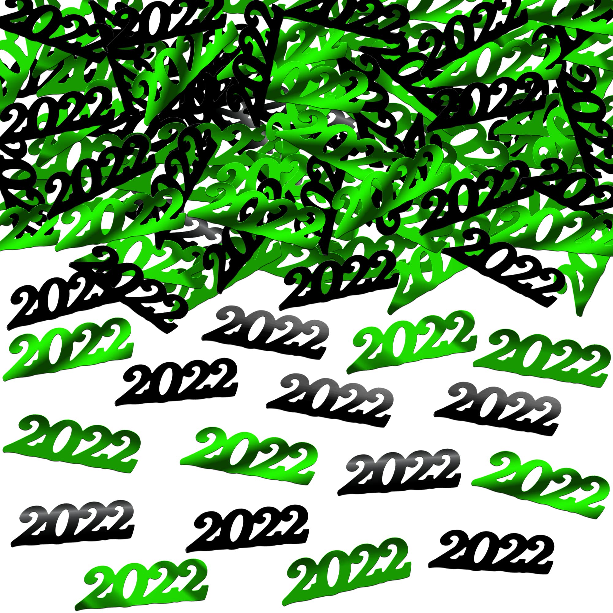2022 Graduation Confetti - 1000 Pcs Green & Black Graduation Party Decorations for Table, Photo Backdrops & Celebration Scenes | Class of 2022 Graduation Supplies | Eco-Friendly Biodegradable Confetti