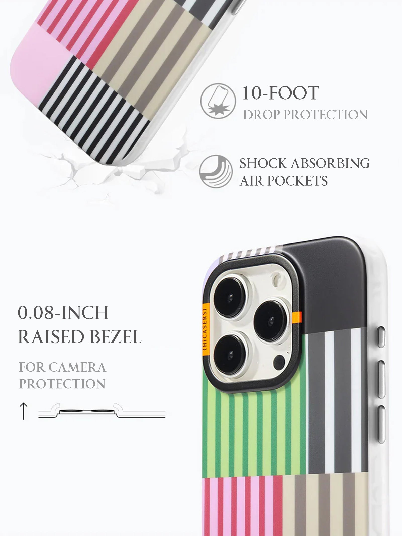 Colorful Zebra Stripe Phone Case - Pink & Green Trendy Design for iPhone & Samsung | Perfect for Fashion Lovers & Everyday Protection