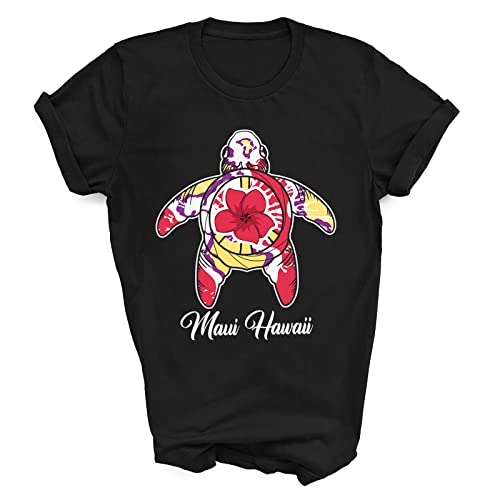 Hawaiian Turtle Print Shirt - Maui Beach & Travel Aloha Shirt for Men & Women - Casual Summer T-Shirt, Tank Top, Hoodie & Long Sleeve - Perfect for Vacations, Luaus & Tropical Getaways