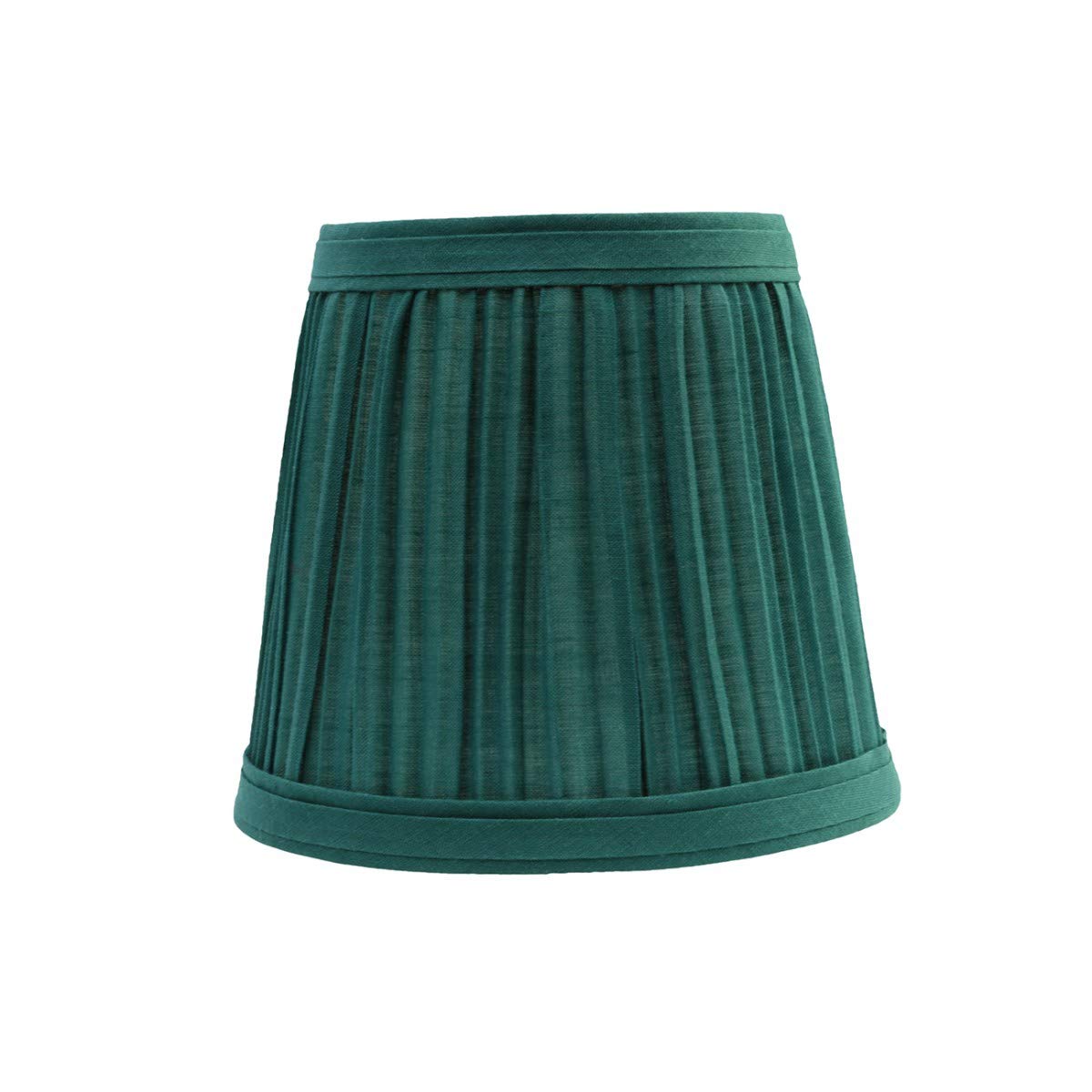 4 Inch Tall Green Pleated Lamp Shade for Table Lamps - Replacement Shade by Renovators Supply - Perfect for Home Office, Bedroom & Living Room Decor