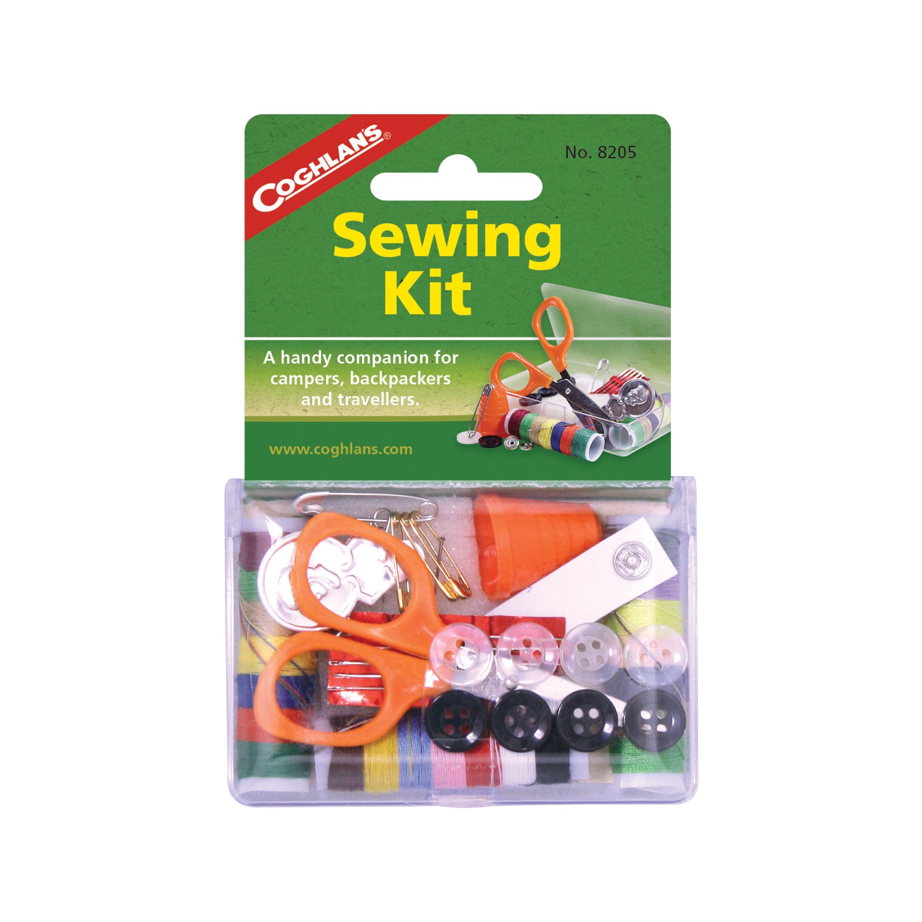 Coghlan's Portable Sewing Kit for Travel & Emergency Repairs - 24-Piece Compact Sewing Set with Needles, Thread, Buttons & More