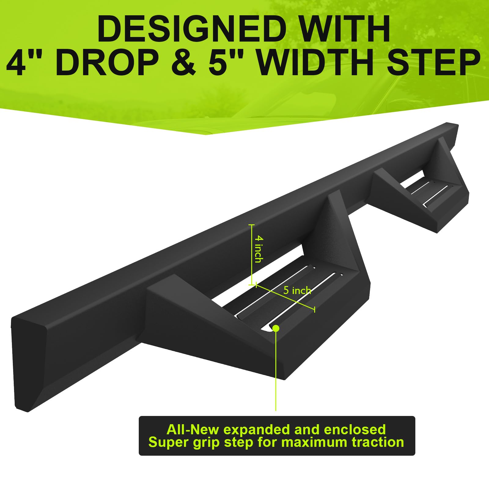 ONINE Drop Steps Custom Fit Running Boards for 2019-2025 Chevy Silverado/GMC Sierra 1500 & 2020-2025 Chevy Silverado/GMC Sierra 2500HD 3500HD Crew Cab - Textured Black Side Steps Nerf Bars Rock Sliders - Perfect for Off-Roading & Truck Access