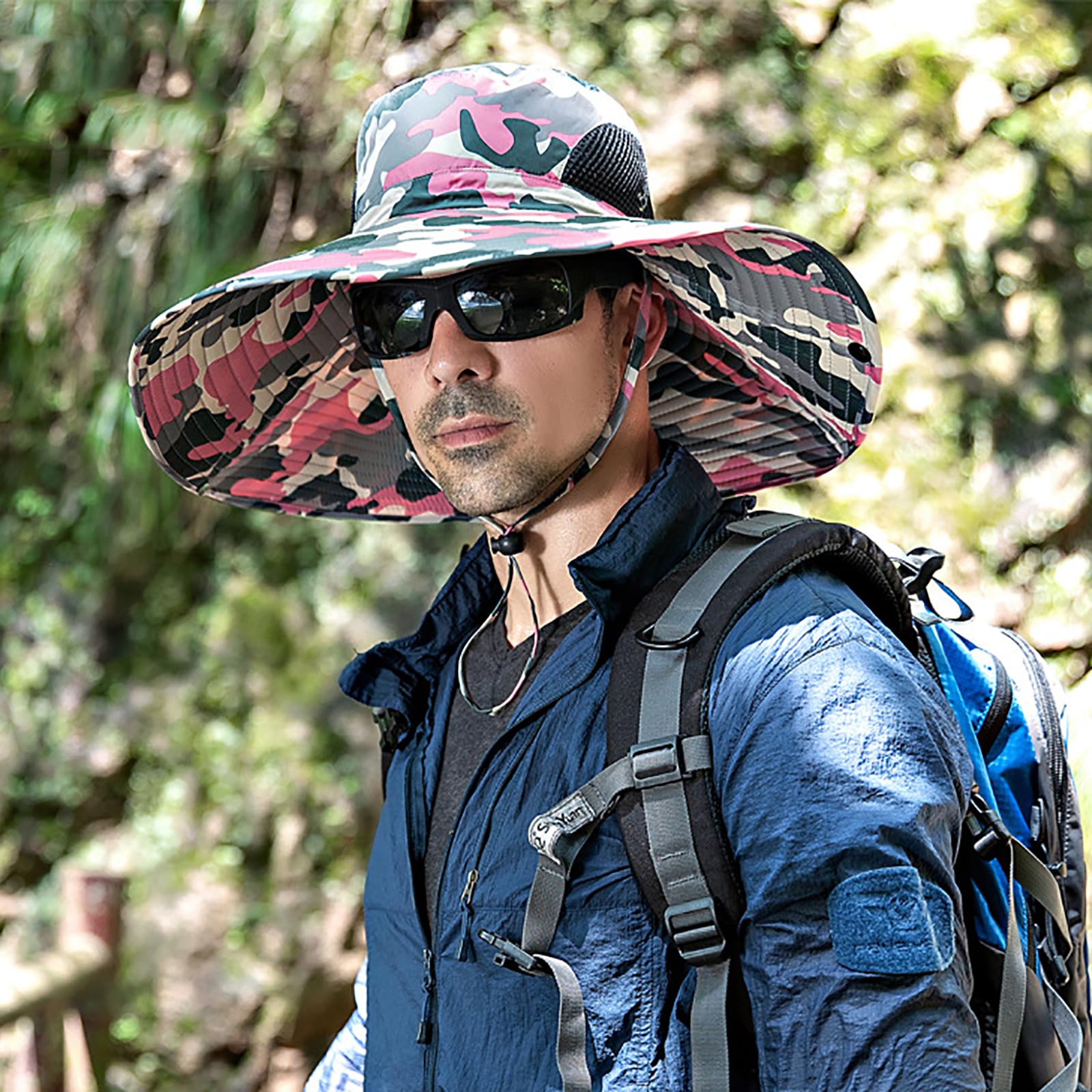 Peicees Super Wide Brim Sun Hat for Men & Women - UPF 50+ UV Protection Fishing Bucket Hat, Safari & Cowboy Style Summer Outdoor Hat - Perfect for Beach, Hiking, Gardening and Travel