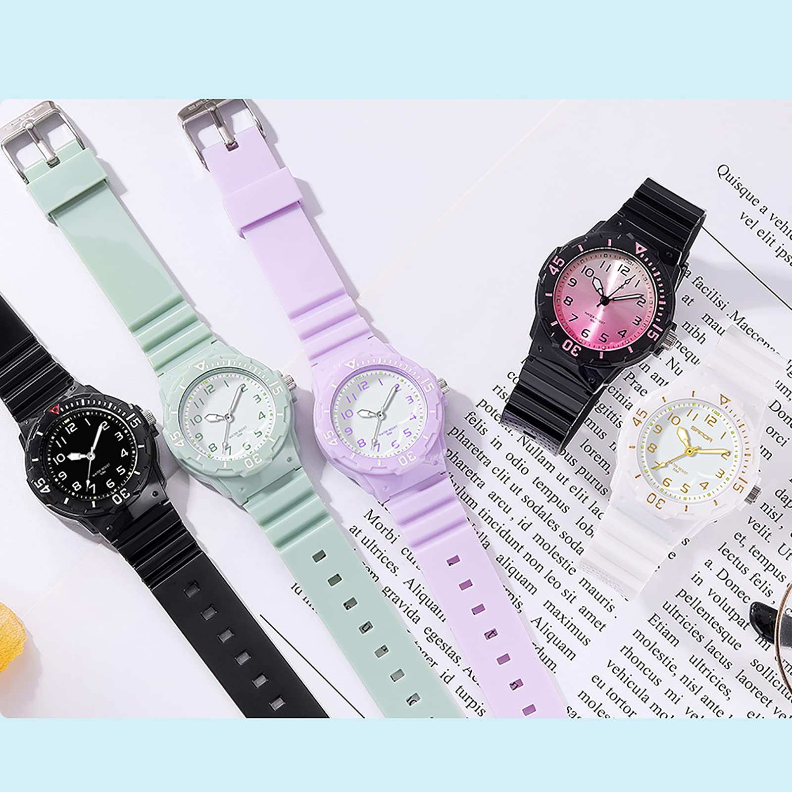 Stylish Nurse Watches for Women - 5ATM Waterproof Analog Quartz Wristwatch with Easy-to-Read Face in White, Pink, Black & Green | Perfect for Healthcare Professionals, Nurses & Medical Students