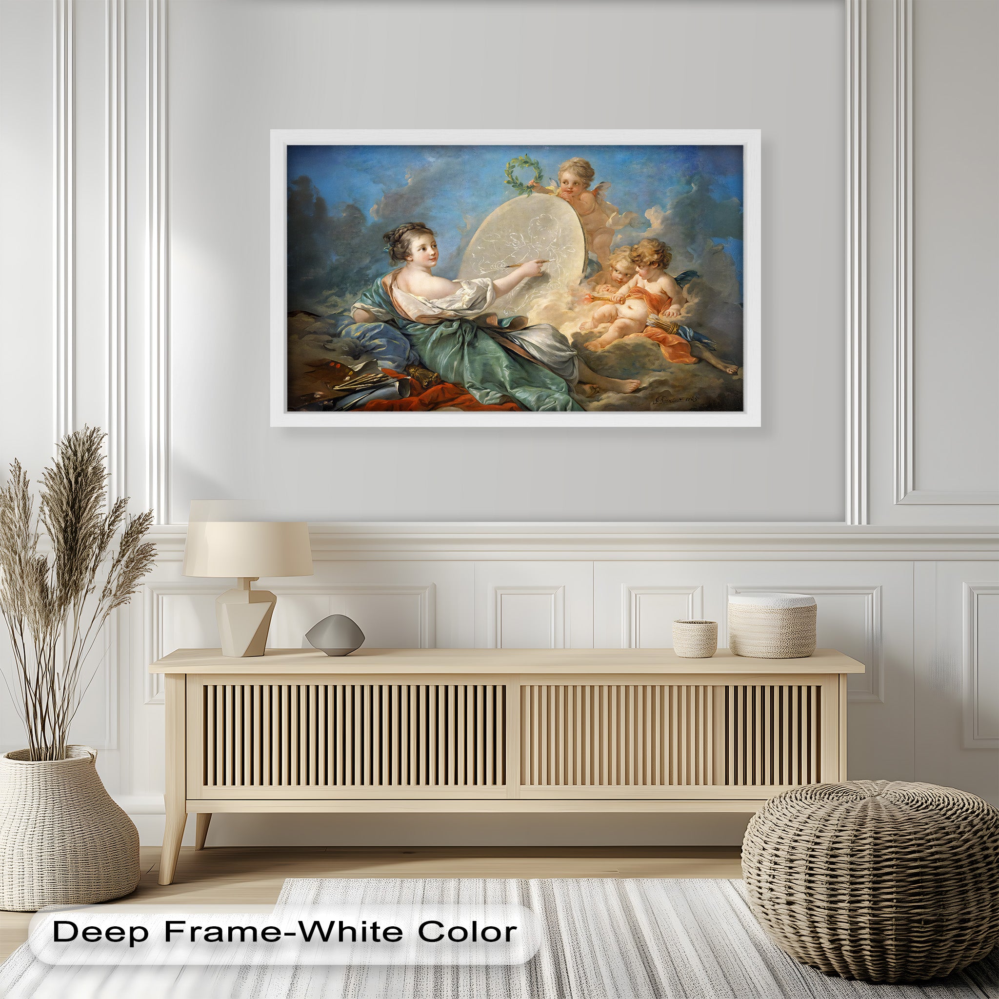 Rococo Oil Painting - Allegory of Art and Innocence | Hand-Painted Canvas Artwork for Home Decor & Wall Art | Perfect for Living Room, Bedroom, or Office