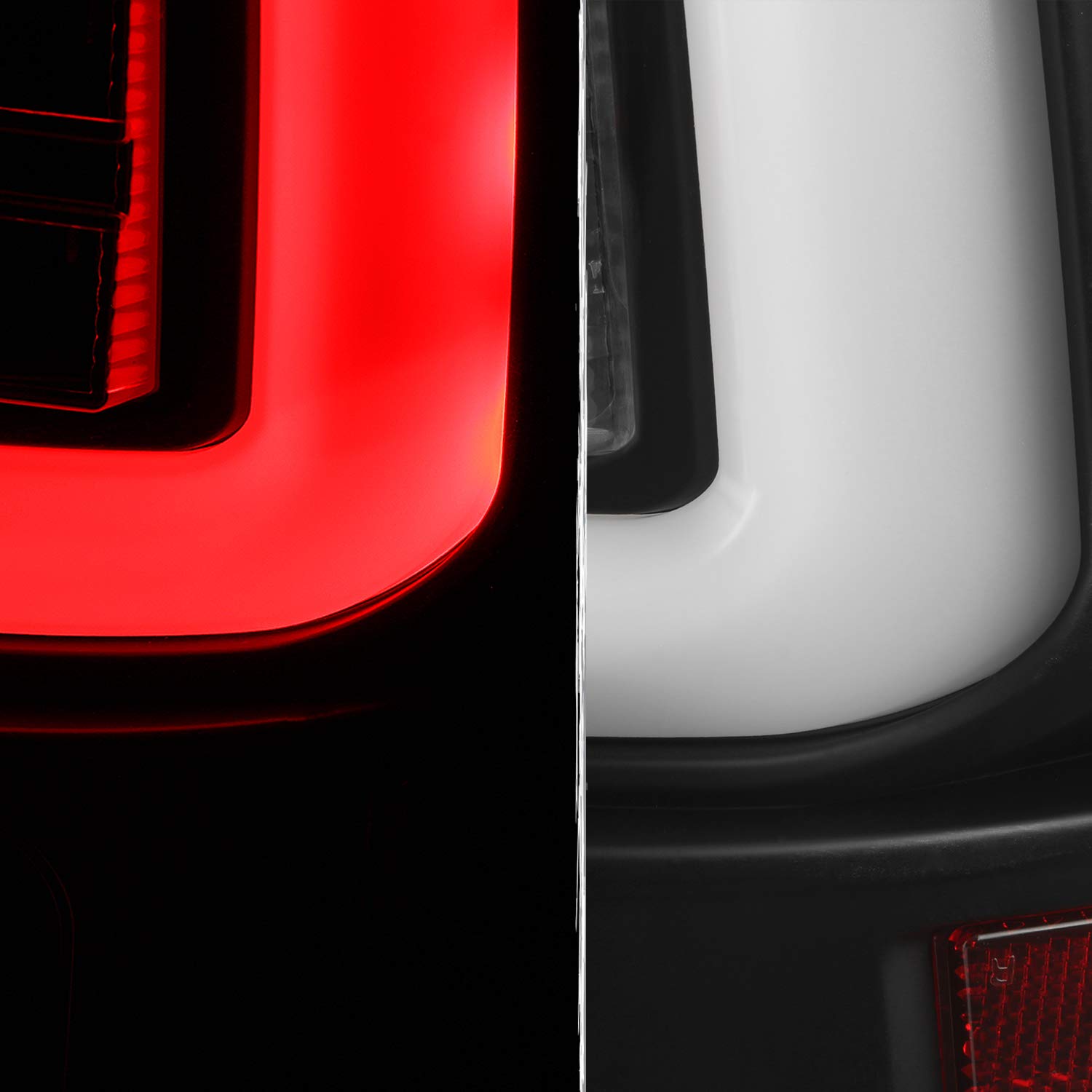 AKKON LED Tail Lights Replacement Pair for 2013-2018 Ram 1500/2500/3500 Pickup Trucks - Black C-Tube Bar Design with Lumiled Technology | Left + Right Set | Upgrade Your Truck's Style & Night Visibility