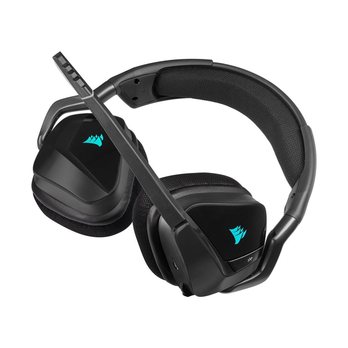 Corsair Void RGB Elite Wireless Gaming Headset - 7.1 Surround Sound, Noise Cancelling Mic, Comfortable Memory Foam - Perfect for PC, PS5, Xbox & Streaming (Black)