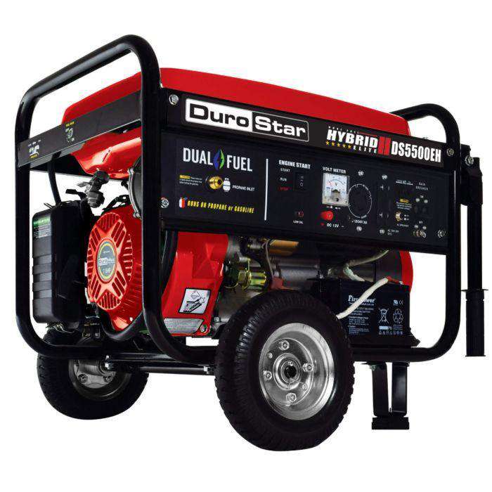 DuroStar DS5500EH 5500W Dual Fuel Portable Generator with Electric Start - Ideal for Home Backup Power, Camping & Emergency Use