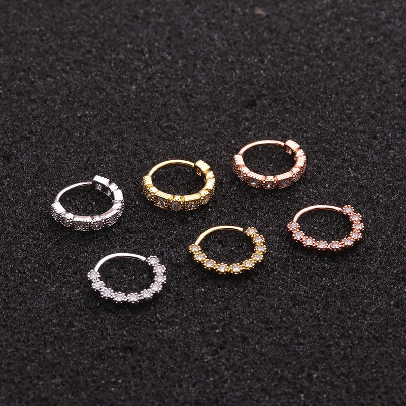 18K Gold Plated Cubic Zirconia Small Hoop Nose Rings & Earrings Set - Hypoallergenic Body Jewelry for Women | Perfect for Everyday Wear, Parties & Special Occasions