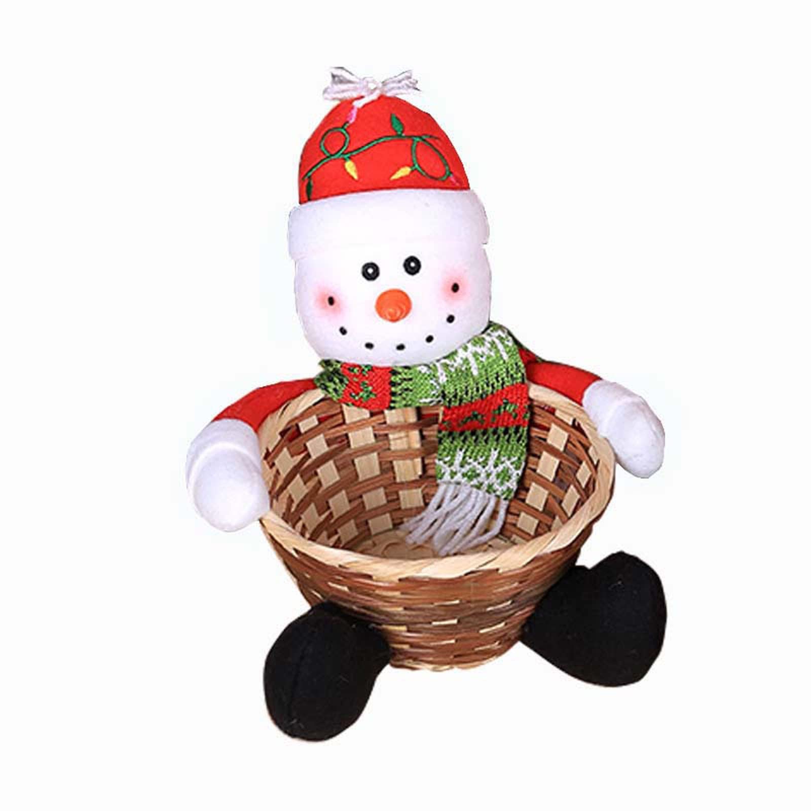 Christmas Candy Storage Basket - Santa Claus Decorated Candy Holder for Holiday Treats, Party Favors & Home Decor - Perfect for Christmas Gifts, Table Centerpieces & Festive Decorations