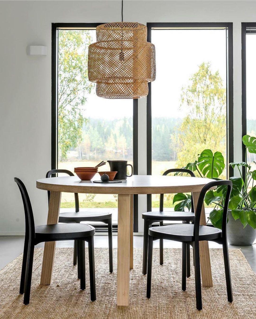 Modern Bamboo Pendant Light Fixture - Handwoven Natural Rattan Hanging Lamp for Kitchen Island, Dining Room & Bedroom Decor - Eco-Friendly Lighting Solution