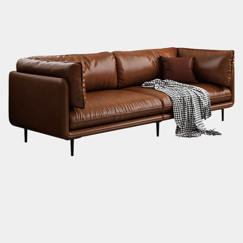 Victorian Solid Brown Sofa Couch - 3/4/5 Seater Living Room Furniture for Home, Office & Lounge | Classic Comfortable Sectional Couch for Family Gatherings & Relaxation