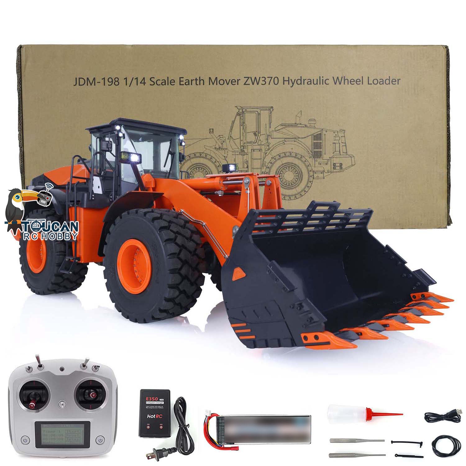 JDMODEL 1/14 Scale Metal RC Hydraulic Loader Truck - JDM 198 ZW370 Model with 2-Speed Transmission, Battery, Pump, Servo & ESC | Ready-to-Run (RTR) | Fast Free Shipping | Perfect for Construction Site Simulation, Off-Road Play & RC Enthusiast Collections