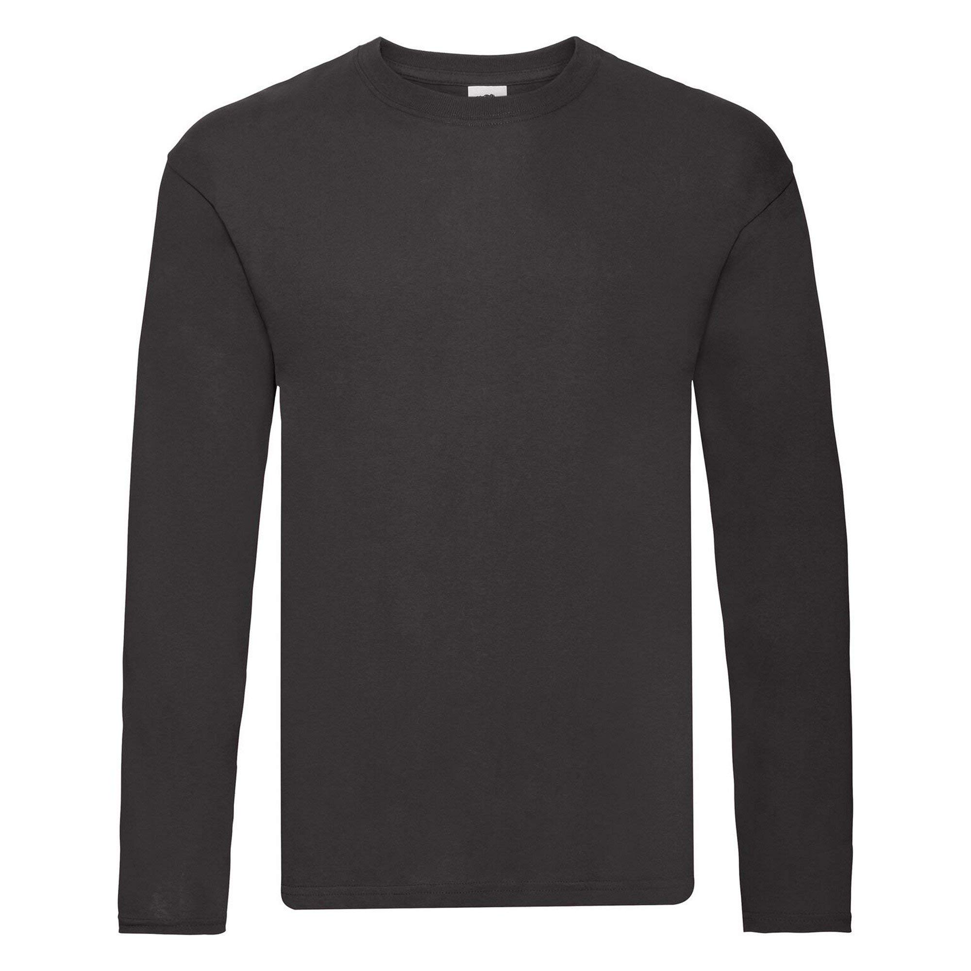 Fruit of The Loom Men's Original Long Sleeve Cotton T-Shirt - Soft Comfort Fit Crewneck Tee for Casual Wear, Work & Everyday Outfits