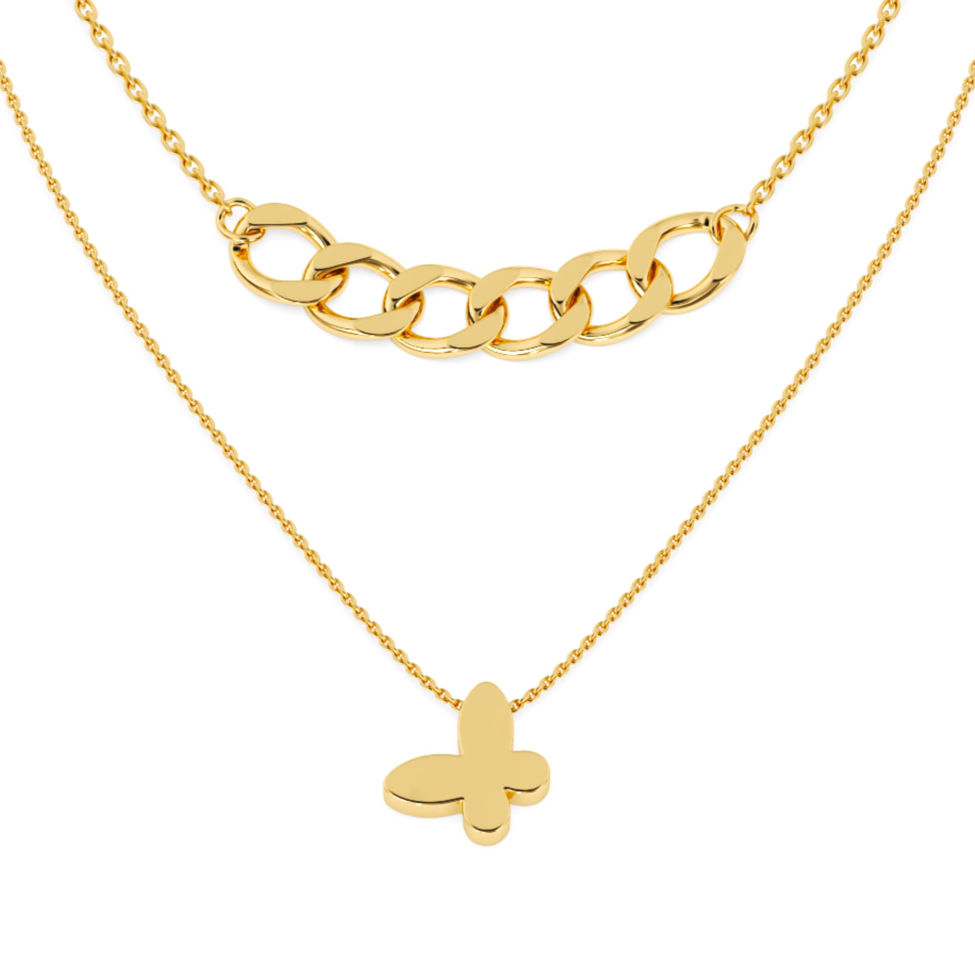 14K Gold Dipped Butterfly Necklace for Women - Dainty Layered Minimalist Necklace - Trendy Preppy Jewelry Gift for Her - Perfect for Stacking, Everyday Wear & Special Occasions