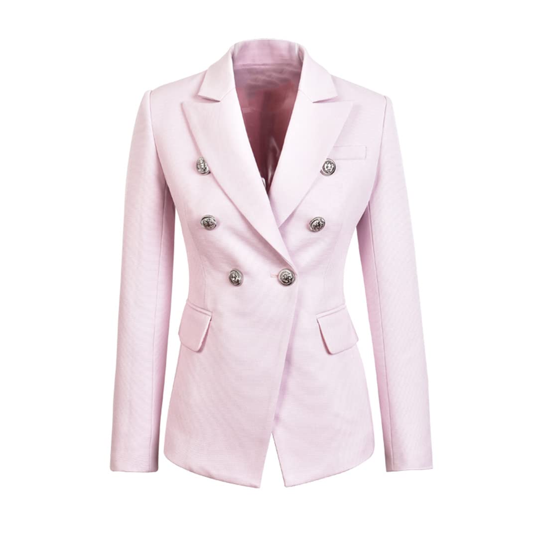 European Slim Fit Fitness Metal Gold Button Jacket for Women - White, Black & Khaki Colors | Business Casual Blazer for Office, Dating & Special Occasions