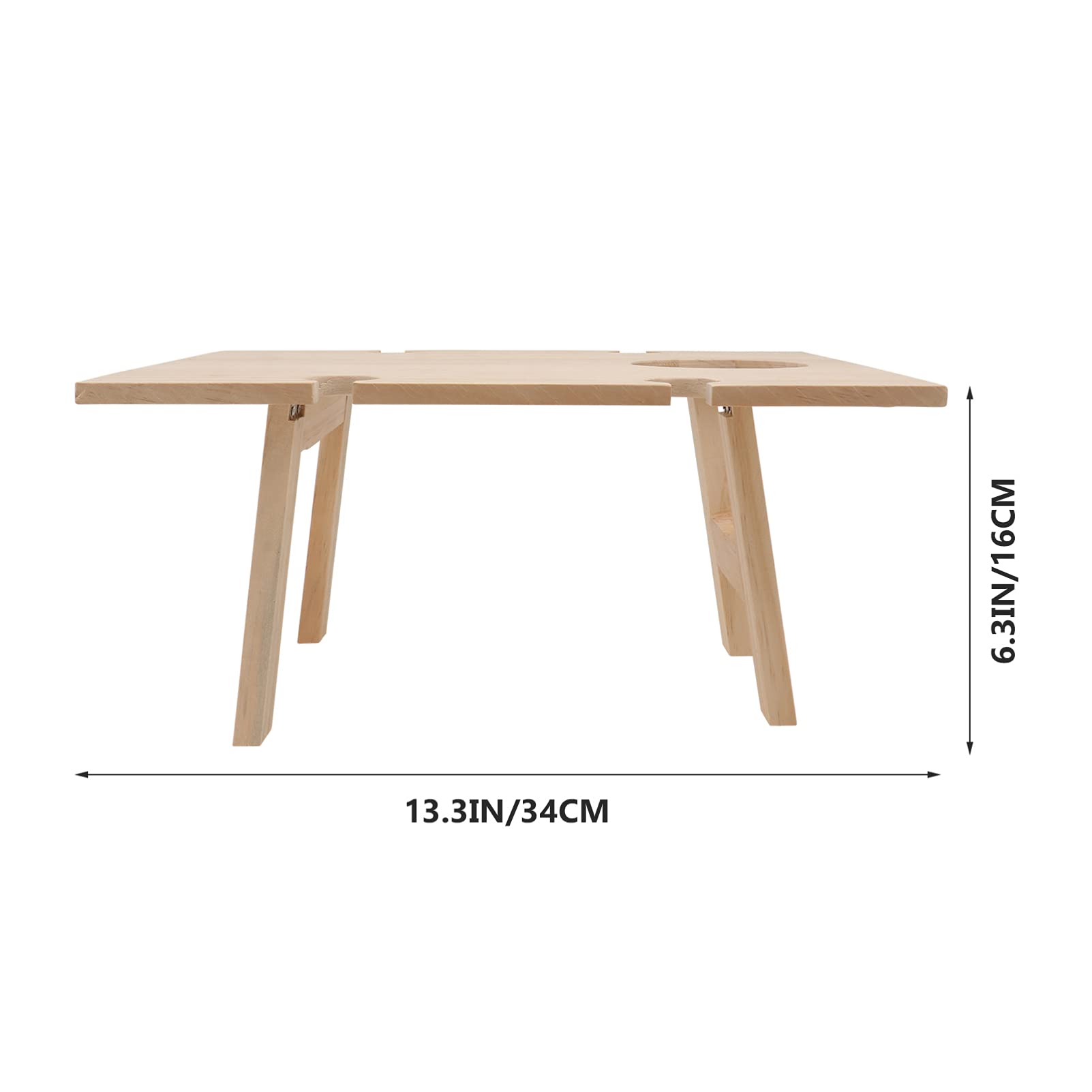 DOITOOL Portable Folding Wooden Wine Table - Compact Picnic & Beach Table with Glass Holder for Outdoor Dining, Camping, and Backyard Parties - Perfect for Wine Lovers, Snacks, and Drinks