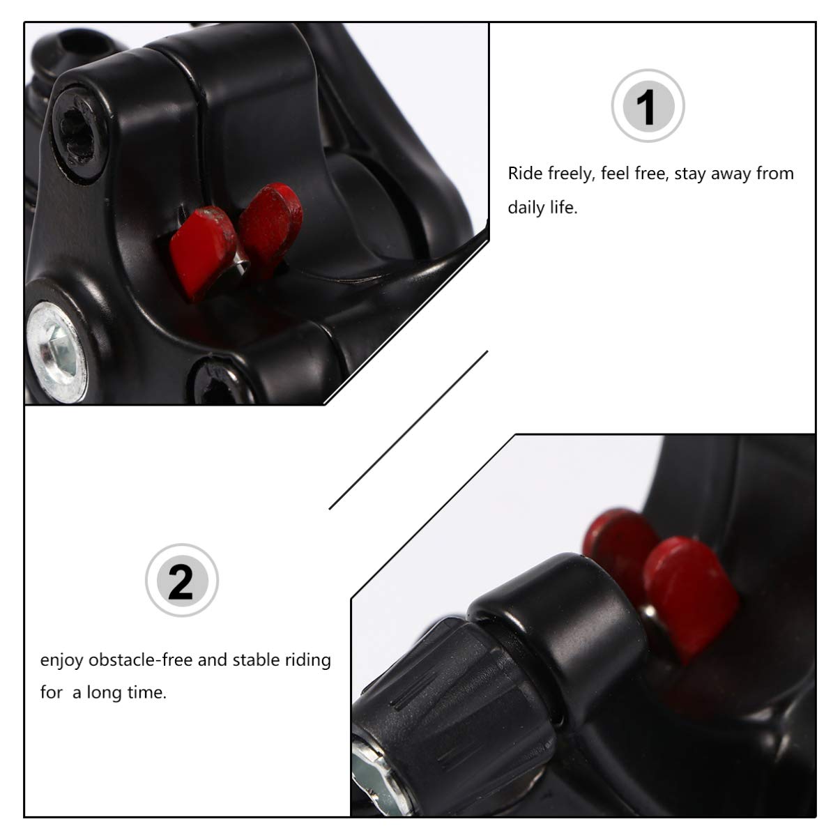 Veemoon Hydraulic Disc Brake Set for Mountain Bike - Front Mechanical Caliper Brake System, Black | Durable & High-Performance Cycling Brakes for Outdoor Trail Riding & Commuting