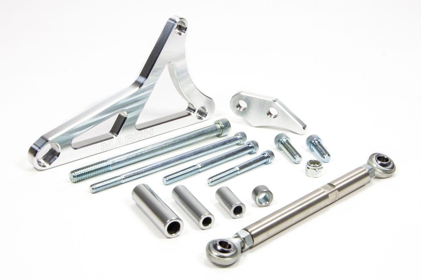 High-Performance 30055 Deluxe Clear Powdercoat Aluminum Ford 351 Alternator Bracket Kit with Adjustable Tensioner - Perfect for Ford 351 Engine Upgrades & Restoration Projects