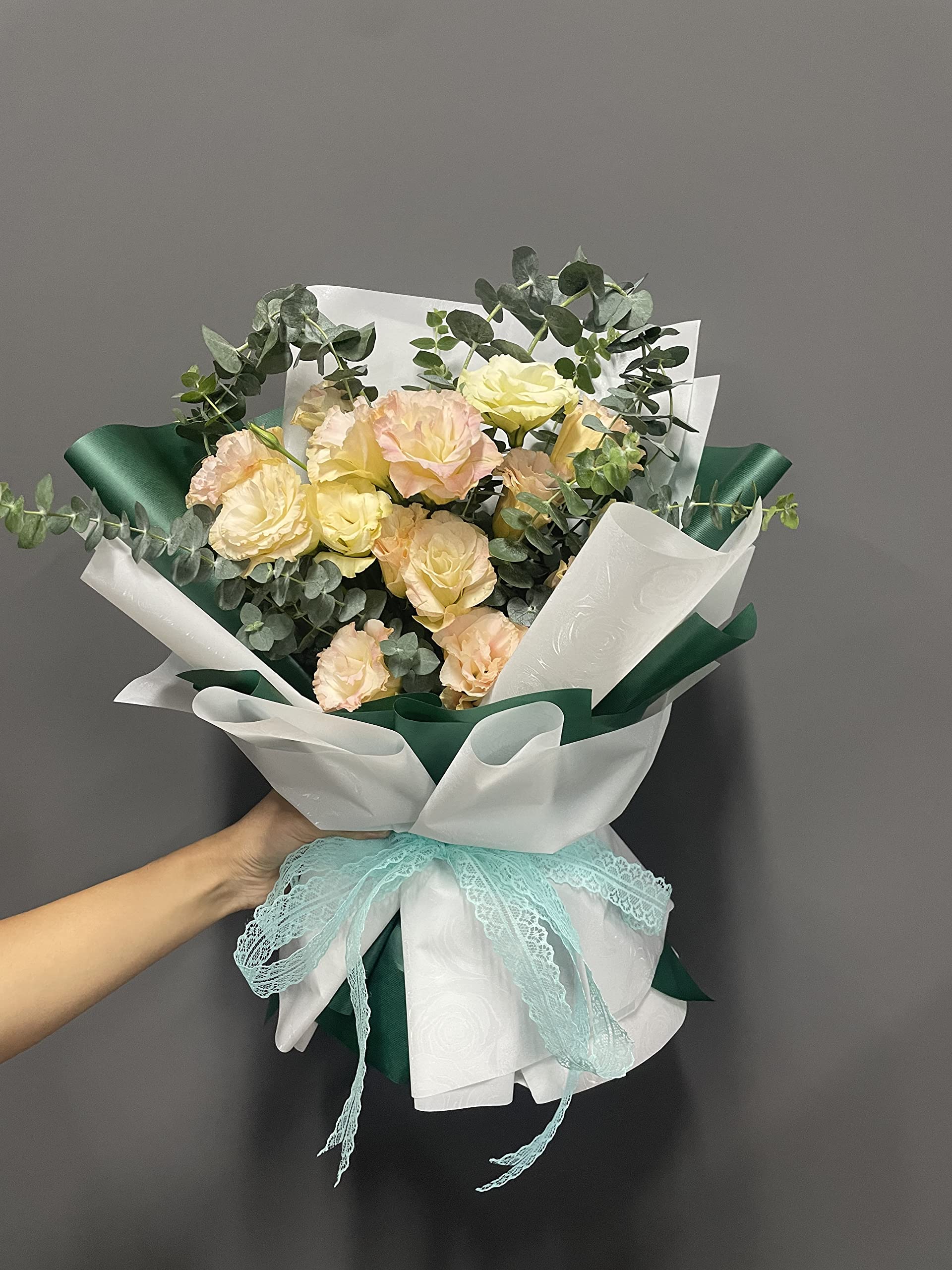 LWFyyds Waterproof Floral Bouquet Wrapping Paper - Gouache Design Wedding Birthday Gift DIY Flower Packaging | Florist Supplies for Bouquets, Gift Wrapping & Event Decor