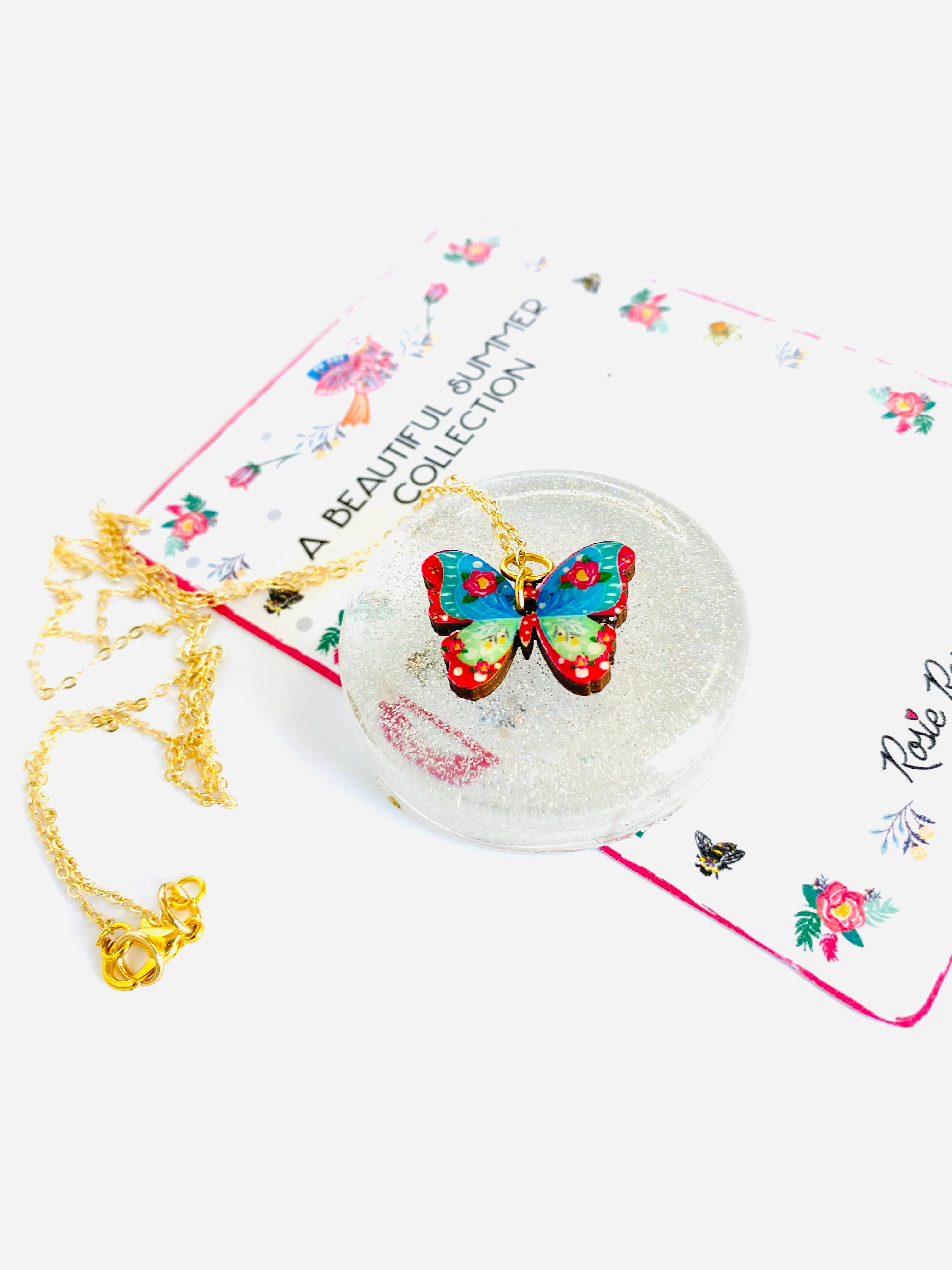 Elegant Butterfly Pendant Necklace in 14K Gold Chain - Perfect for Women's Everyday Wear & Gift Giving | Rosie Rose Parker