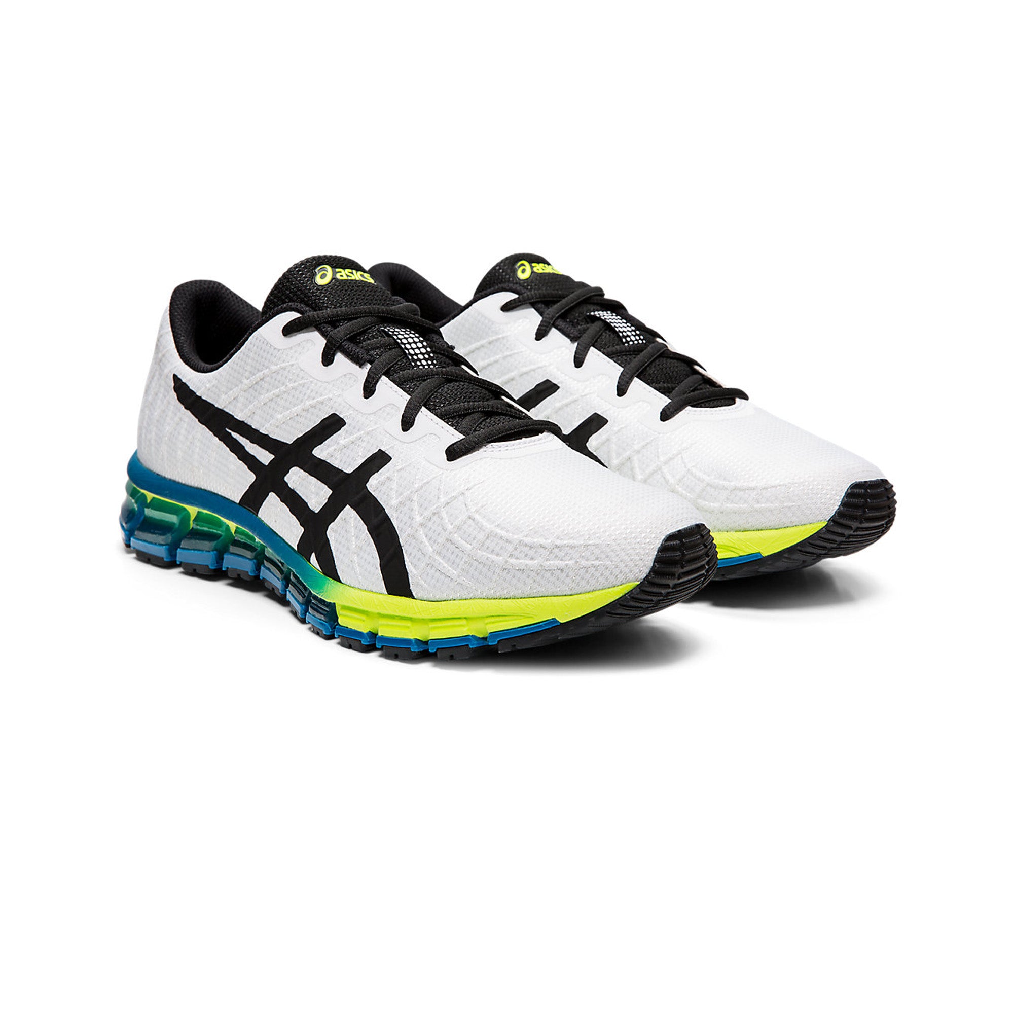 ASICS Gel Quantum 180 4 Running Shoes for Men - White & Safety Yellow - Lightweight Cushioned Sneakers for Jogging, Gym Workouts & Daily Walking