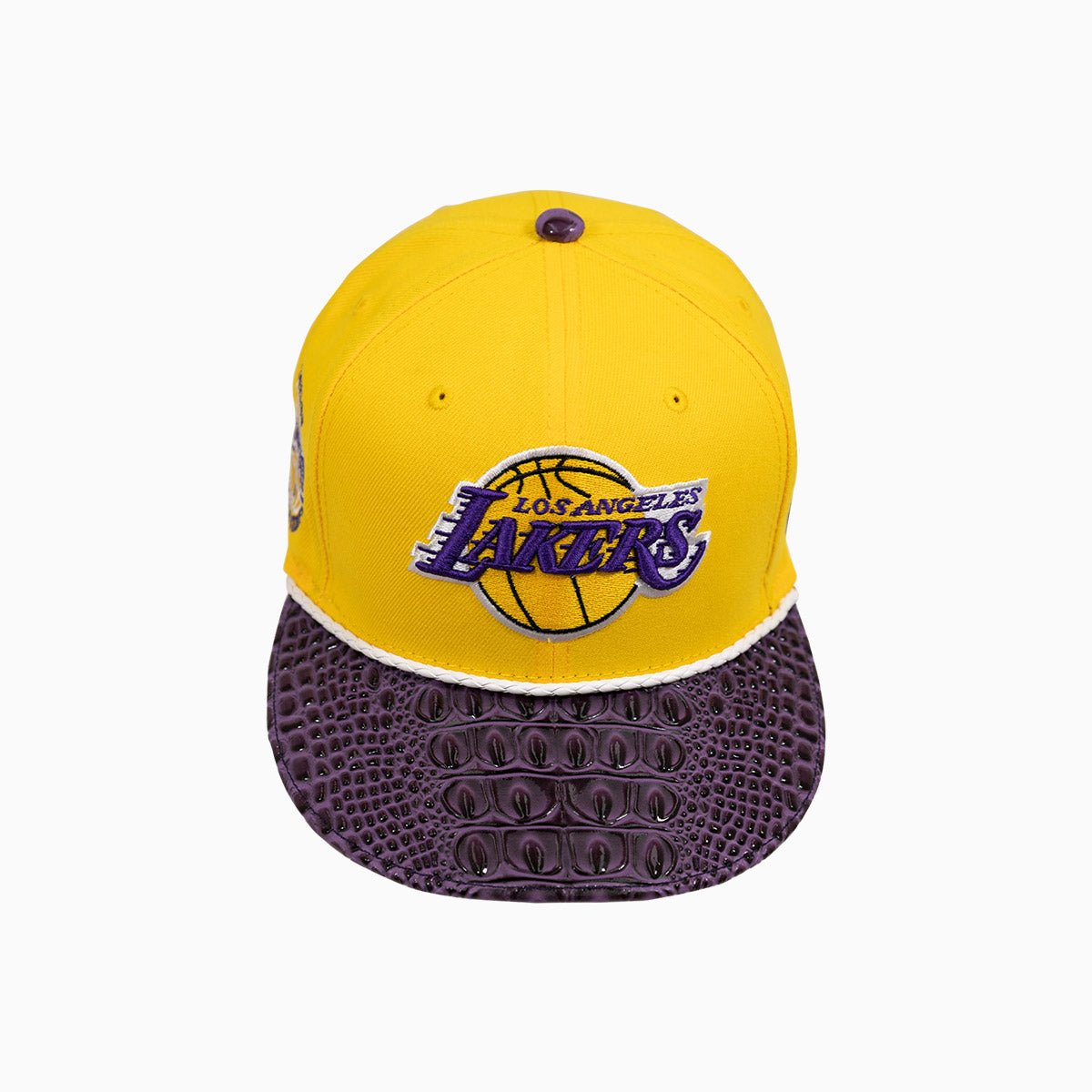 Breyer's Buck 50 Los Angeles Lakers NBA Snapback Hat with Genuine Leather Visor - Perfect for Basketball Games, Streetwear & Sports Fans