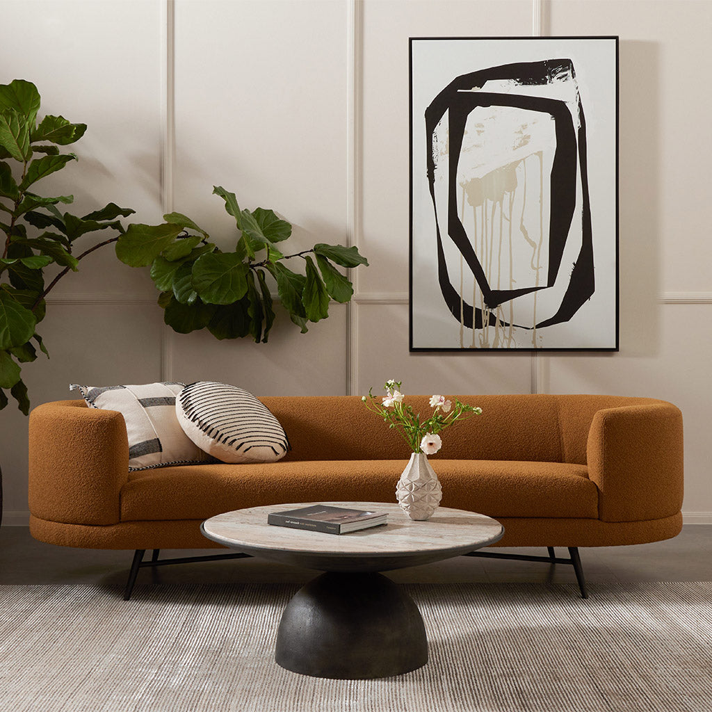 Amoud Handmade Wool Rug - Brown & Cream Vintage Design - Perfect for Living Room, Bedroom & Home Decor