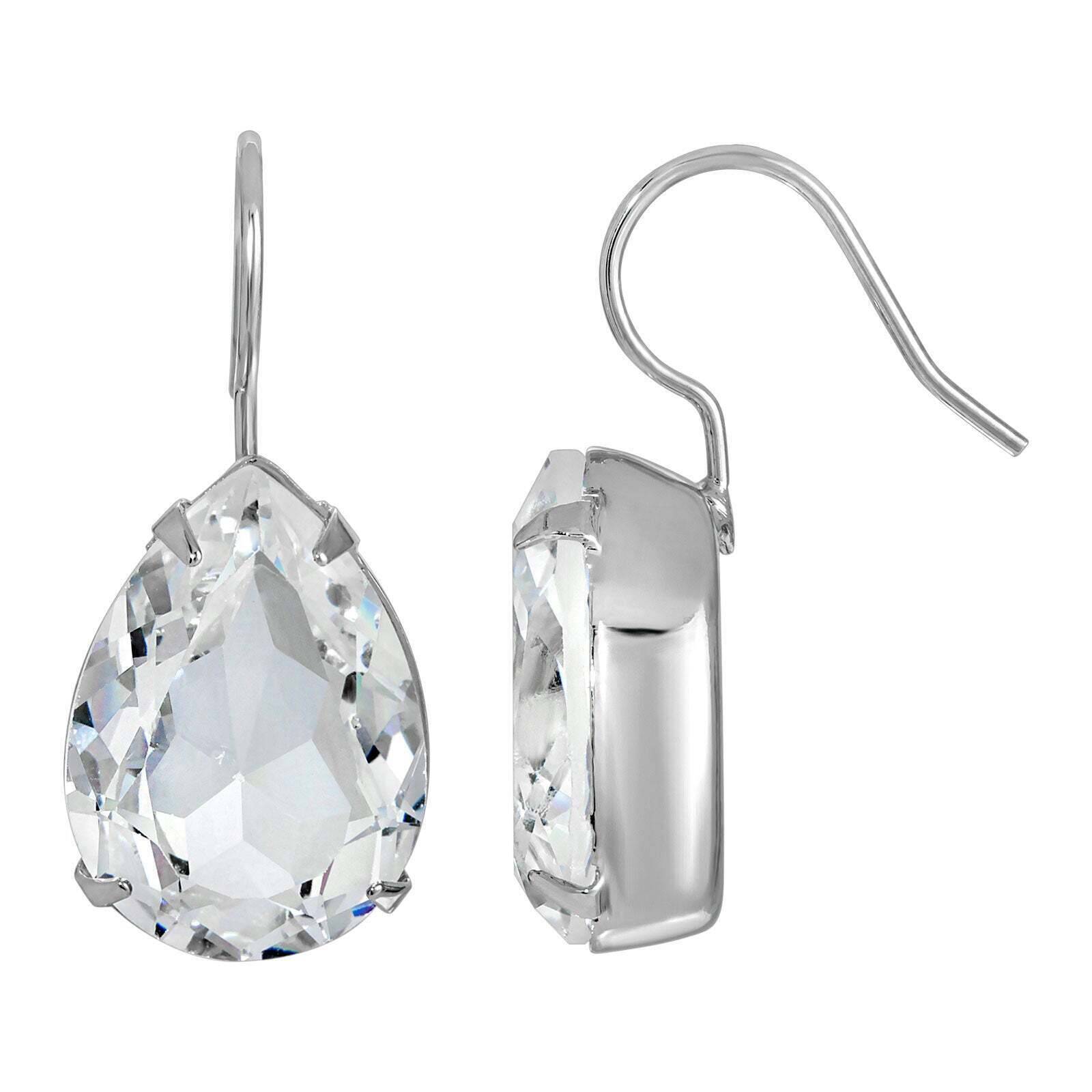 1928 Jewelry Classic Austrian Crystal Teardrop Earrings for Women - Elegant Dangle Drop Earrings for Wedding, Party & Special Occasions