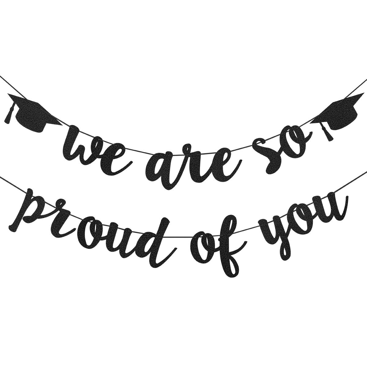 2025 Graduation Banner - Black Glitter 