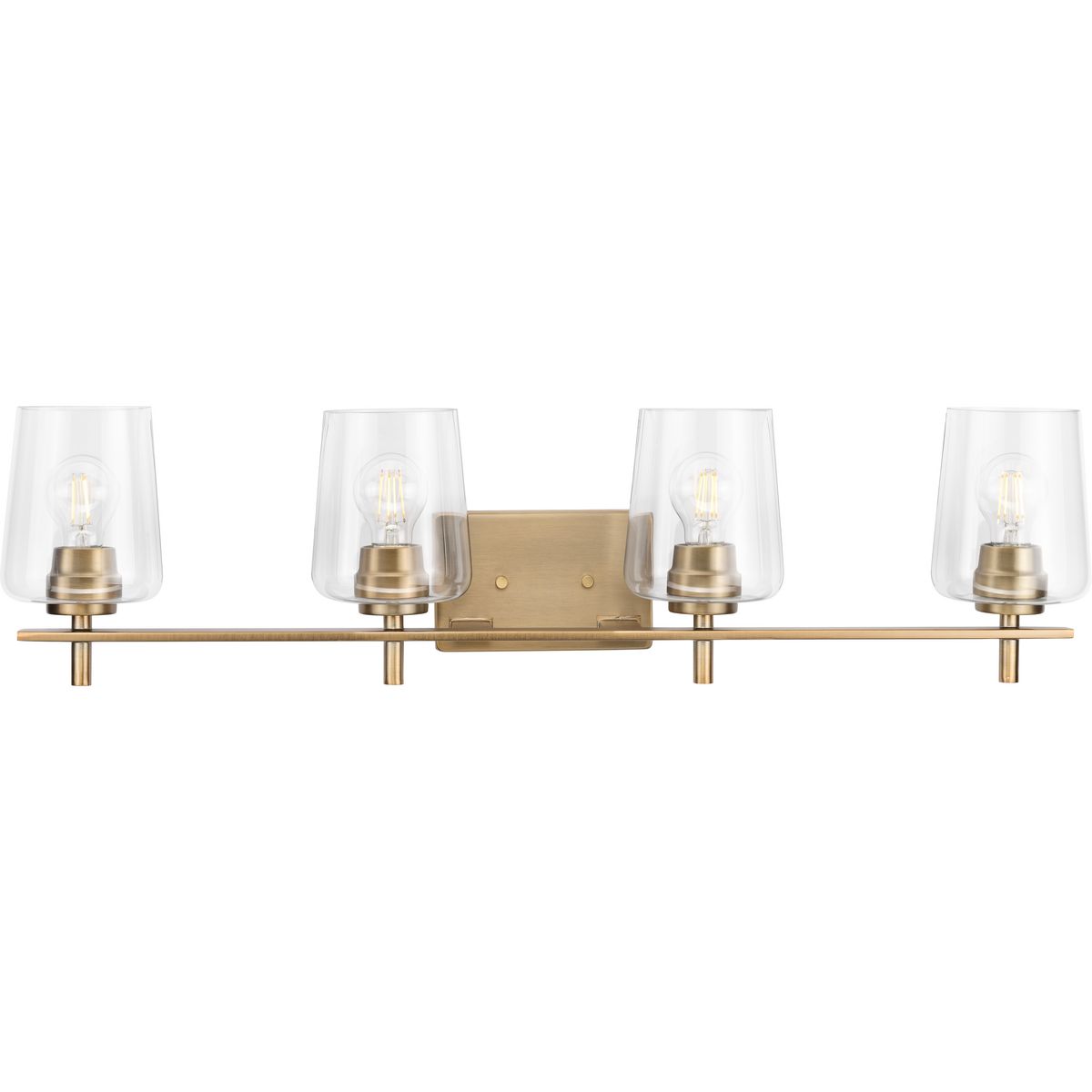 Calais Collection 4-Light Clear Glass Bathroom Vanity Light Fixture – Perfect for Modern Bathrooms, Powder Rooms & Dressing Areas