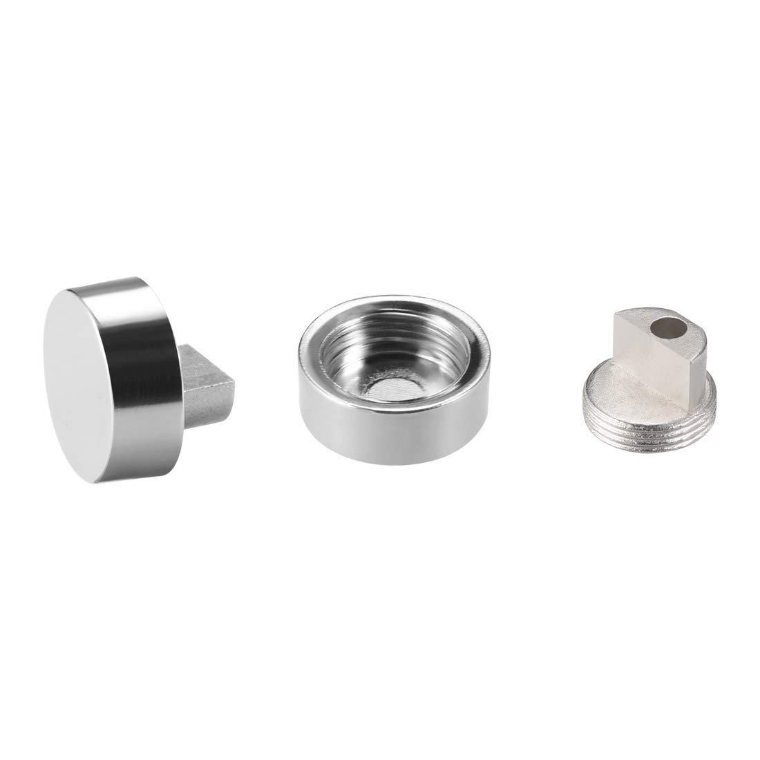 uxcell Zinc Alloy Mirror Clips - Round Glass Clamps Holder for 6-7mm Thick Mirrors (2 Pack) - Perfect for Bathroom, Vanity & Wall Mirror Installation