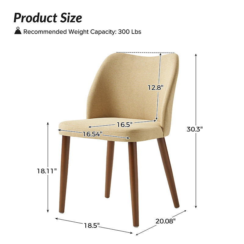 Mid Century Modern Upholstered Dining Chairs - Diana Collection | Stylish Upholstered Side Chairs for Kitchen, Dining Room & Office | Comfortable & Elegant Seating Solution