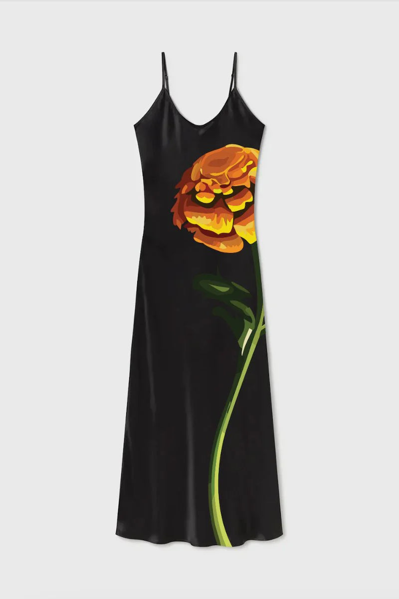 Vintage 1996 Marigold Floral Dress - Retro 90s Fashion for Women - Perfect for Parties, Weddings & Special Occasions