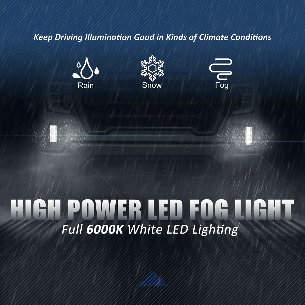 Auto Dynasty Full LED Front Bumper Driving Fog Light Lamps with Switch & Bezels - Compatible with GMC Sierra 1500 2019-2022 (Driver & Passenger Side, Clear Lens) - Upgrade Your Truck's Night Visibility for Off-Road & Highway Driving