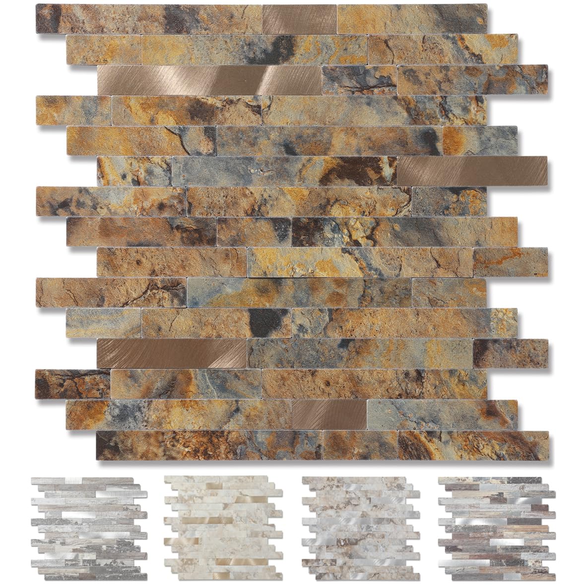 10-Pack Self-Adhesive PVC Wall Tiles - 12