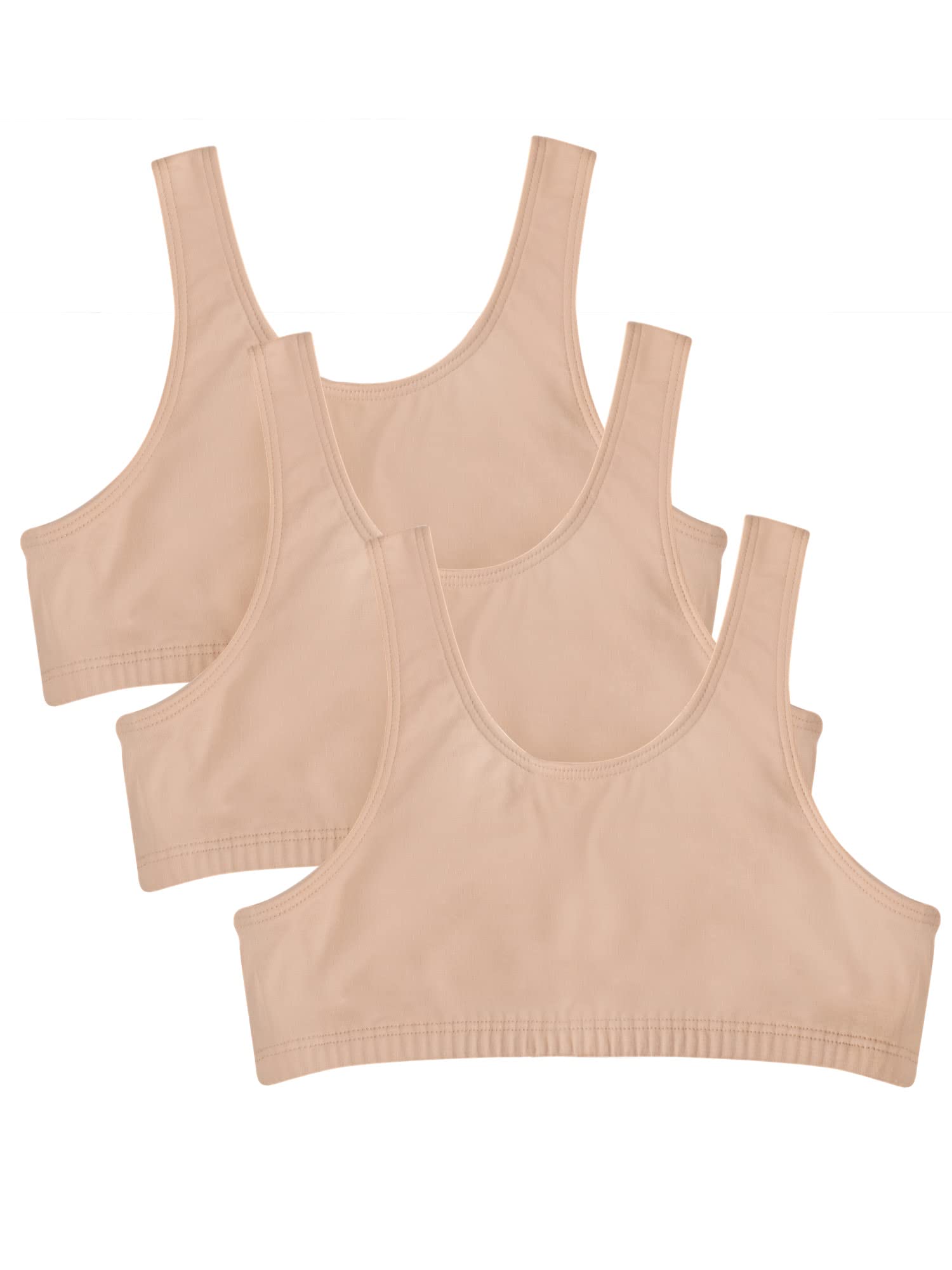 Fruit of the Loom Girls' Cotton Built-up Stretch Sports Bra - Comfortable Support for Active Kids | Perfect for Gymnastics, Dance & Playtime