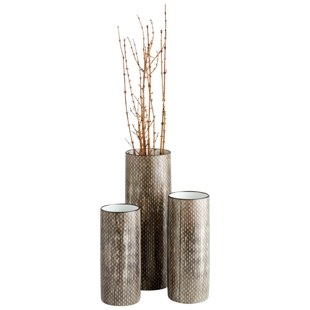 Cyan Design 10933 Atacama Vase - Handcrafted Thatched Sienna Ceramic Vase for Home Decor, Medium Size - Perfect for Living Room, Dining Table & Wedding Centerpieces
