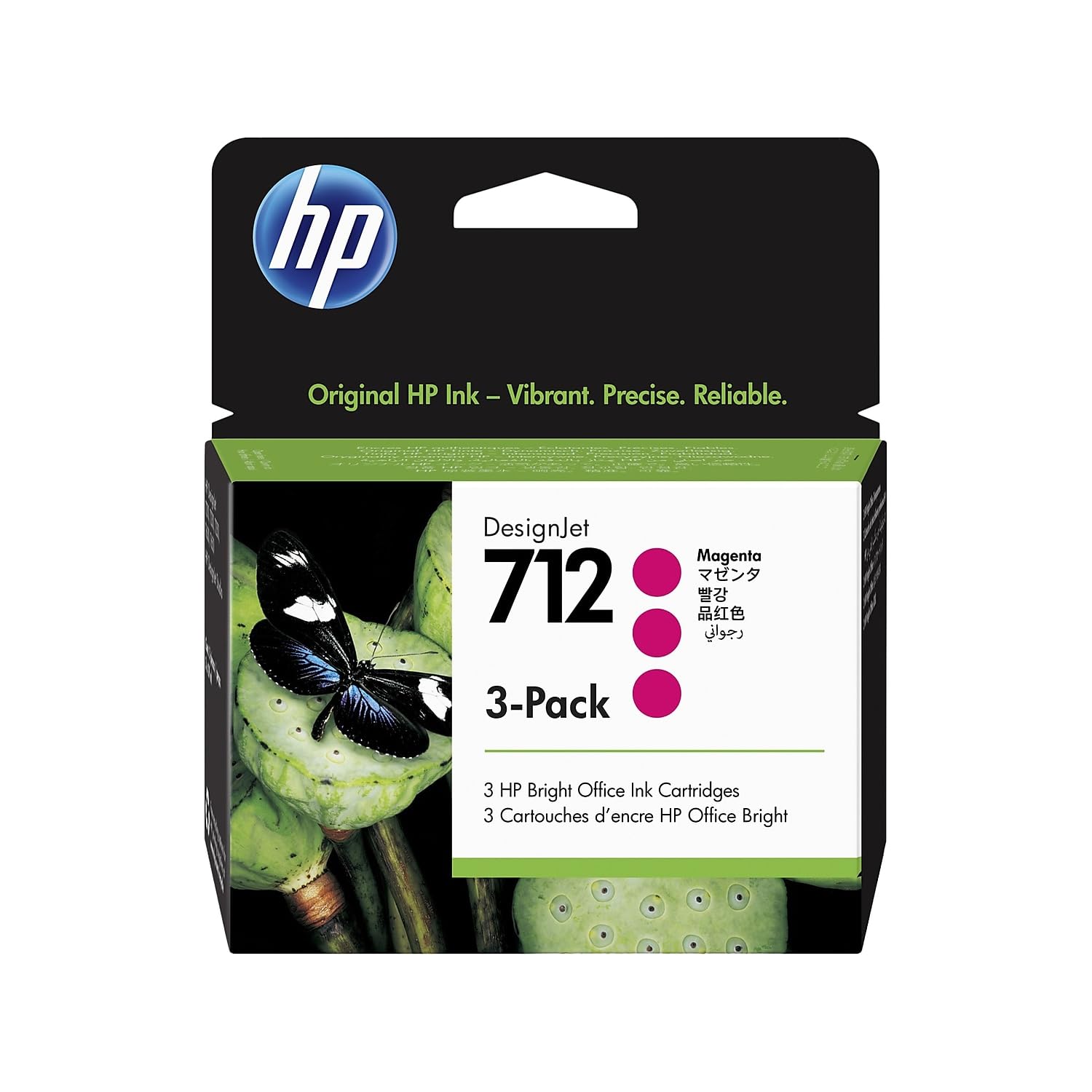 HP 712 Magenta 29-ml 3-Pack Genuine Ink Cartridges (3ED78A) - Compatible with DesignJet T650, T630, T230, T210 & Studio Plotter Printers - Ideal for CAD, Engineering Drawings & Large Format Printing