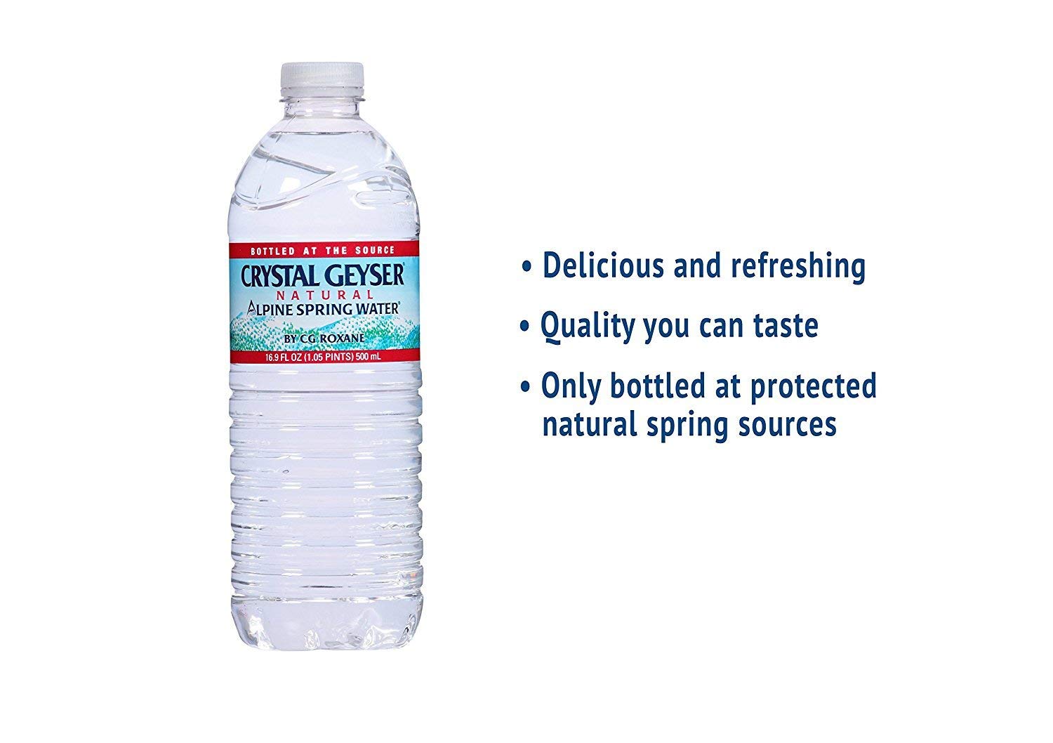 **Crystal Geyser Alpine Spring Water - 16.9 oz Bottles (24-Pack, 42 Cases / Half Pallet, 1008 Bottles Total) - Pure Natural Spring Water for Home, Office & Outdoor Activities**